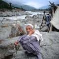 Overstroomde Swat River. 